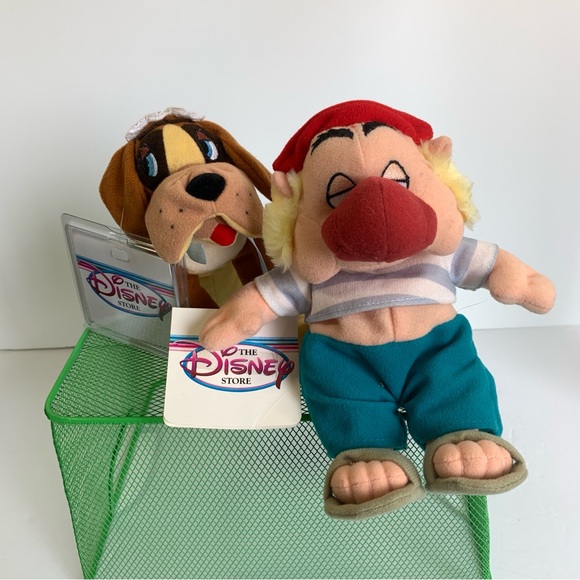 Vintage 💕Disney 2 Peter Pan Characters , Smee💚 & Nana 🐕 Mini Bean Bag  8” - Picture 10 of 12